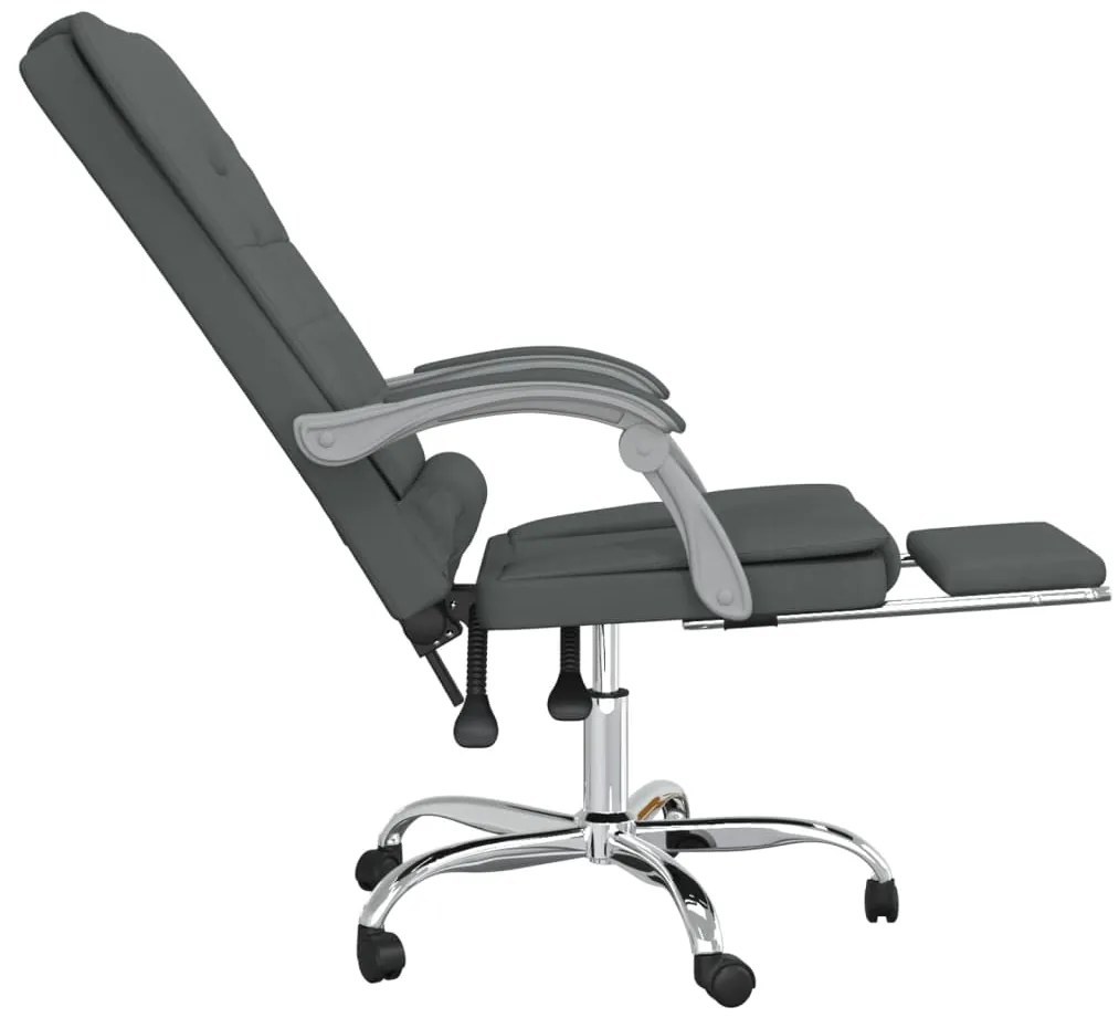 vidaXL Καρέκλα Γραφείου Μασάζ Ανακλινόμενη Σκούρο Γκρι Υφασμάτινη