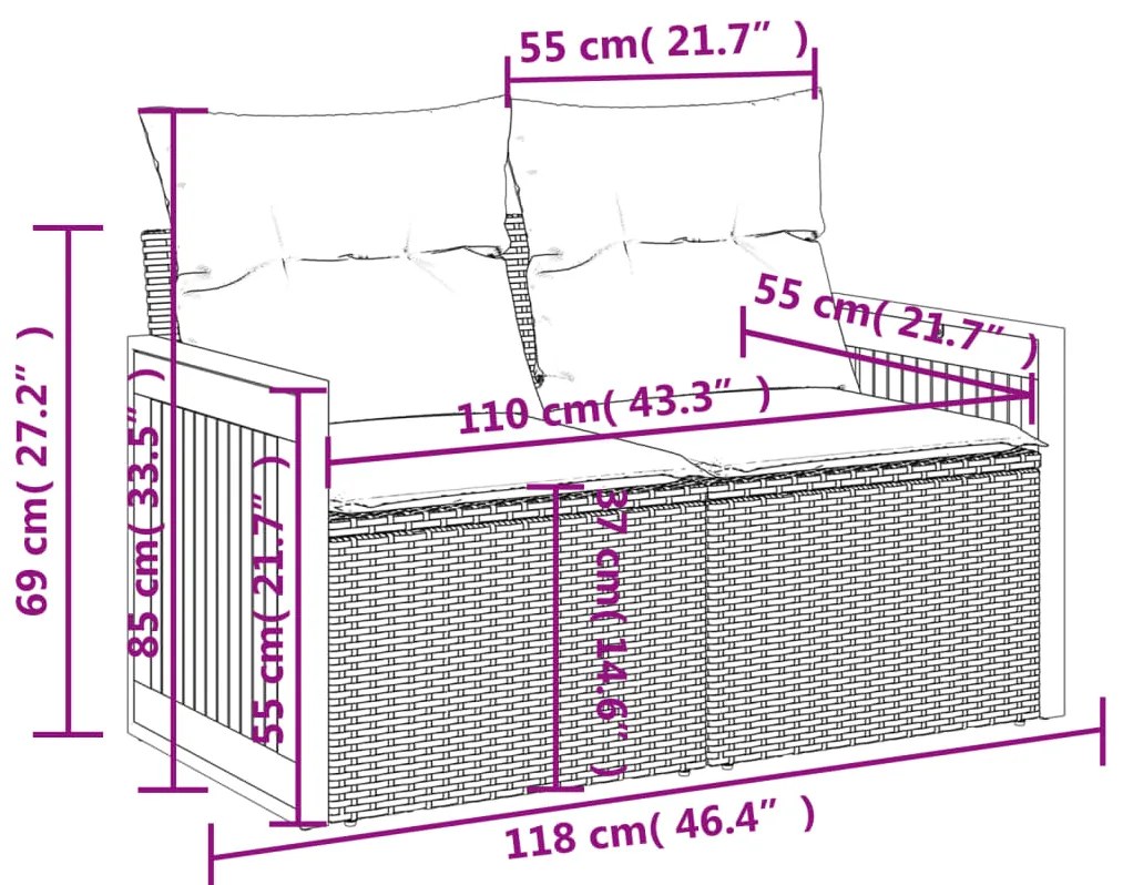 vidaXL Σαλόνι Κήπου Σετ 7 τεμ. Μπεζ Συνθετικό Ρατάν με Μαξιλάρια