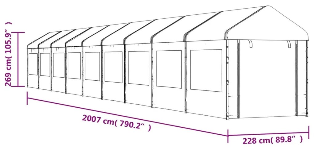 ΚΙΟΣΚΙ ΜΕ ΤΕΝΤΑ ΛΕΥΚΟ 20,07 X 2,28 X 2,69 Μ. ΑΠΟ ΠΟΛΥΑΙΘΥΛΕΝΙΟ 3155485