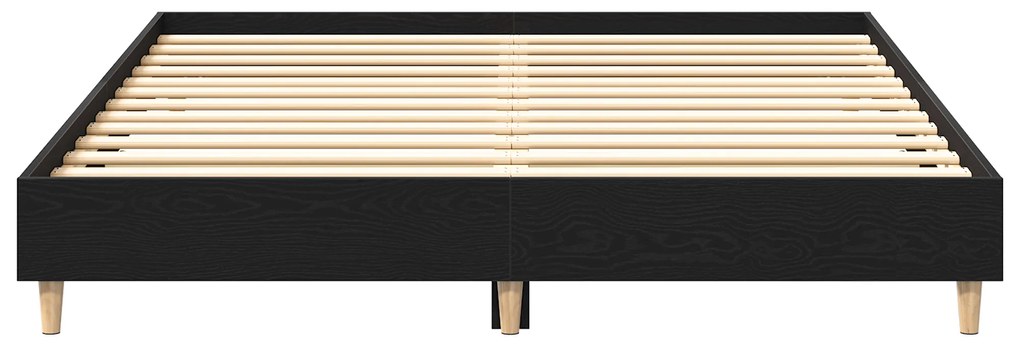 vidaXL Κρεβάτι Μαύρος Δρυός 140x200 εκ. από κατασκευασμένο ξύλο