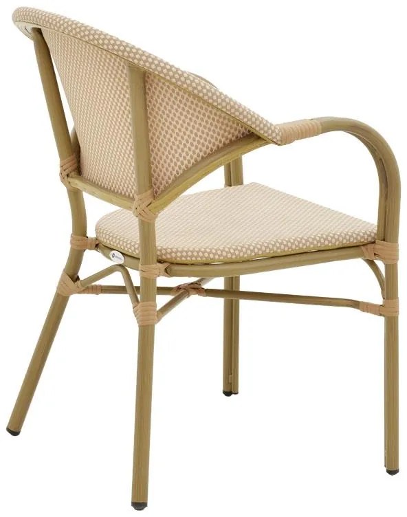 Καρέκλα - Πολυθρόνα Elyza φυσικό αλουμίνιο-μπεζ textilene 57x62x84 εκ. 57x62x83 εκ.