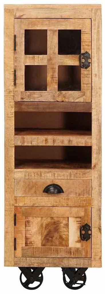 vidaXL Highboard με συρτάρι Καφέ 40 x 30 x 120.5 εκ. Μασίφ ξύλο μάνγκο