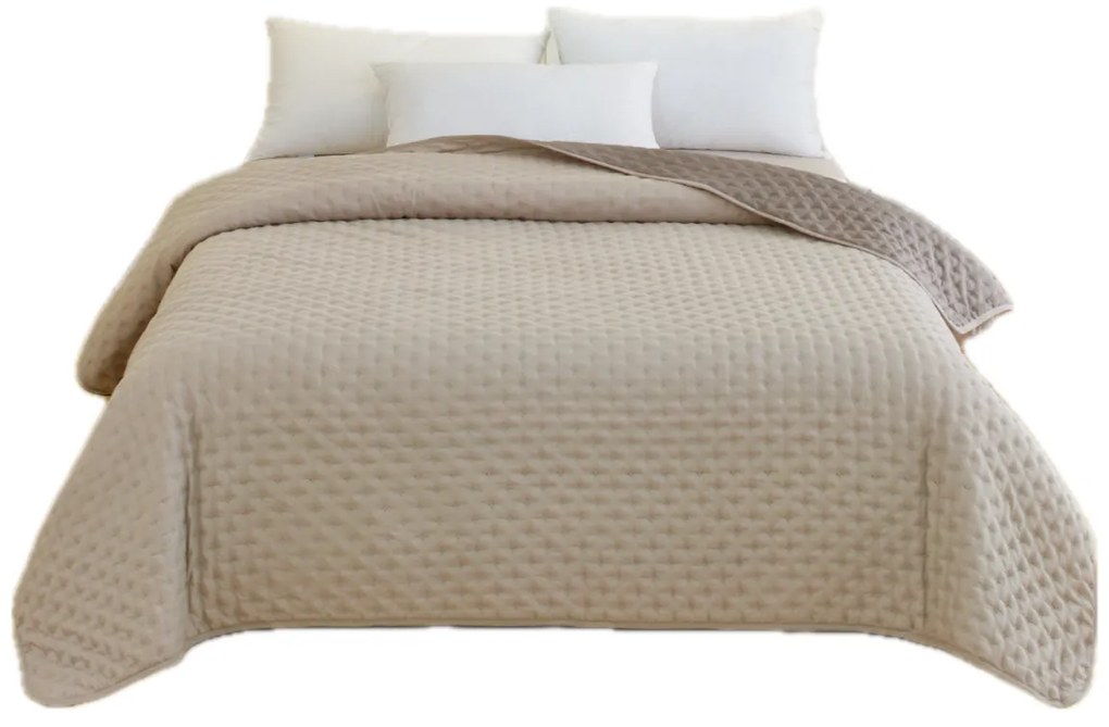 Κουβερλί 2 Όψεων (240x260) Hotel Ecru/Grey 100% Microfiber