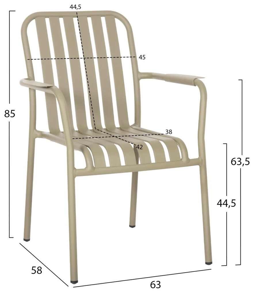 Καρέκλα - Πολυθρόνα RACHEL C6088.07 Αλουμινίου Dark Olive 63x58x85Υεκ. 63x58x85 εκ.