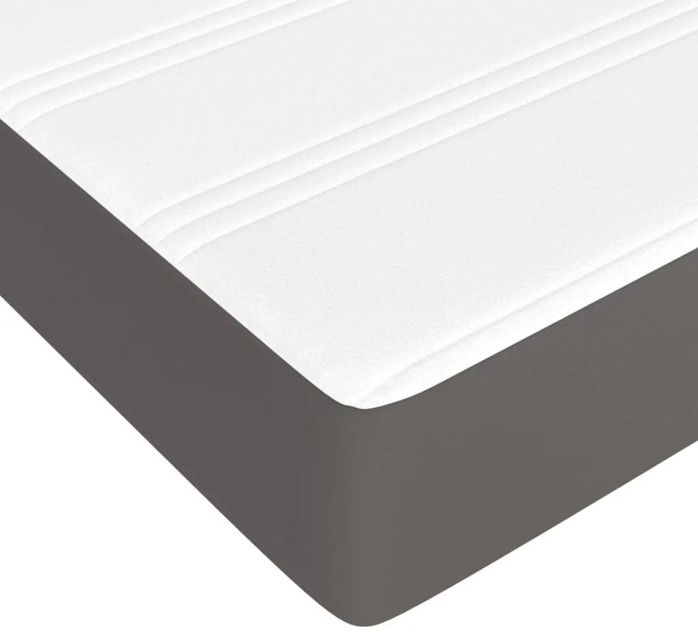 Στρώμα με Pocket Springs Γκρι 140x200x20 εκ. Συνθετικό Δέρμα - Γκρι