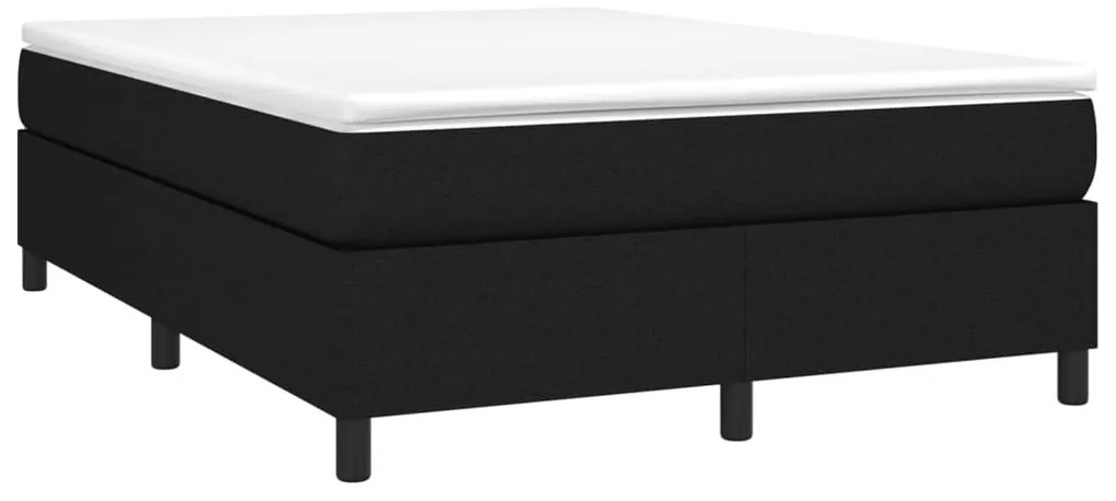 vidaXL Κρεβάτι Boxspring με Στρώμα Μαύρο 140x200 εκ. Υφασμάτινο