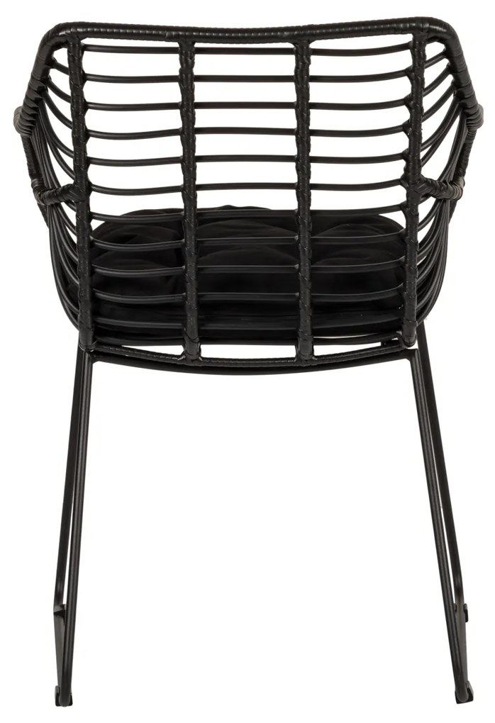 Πολυθρόνα Κήπου KALAMBO Μαύρο Αλουμίνιο/Rattan 56x57x81cm - 14840052