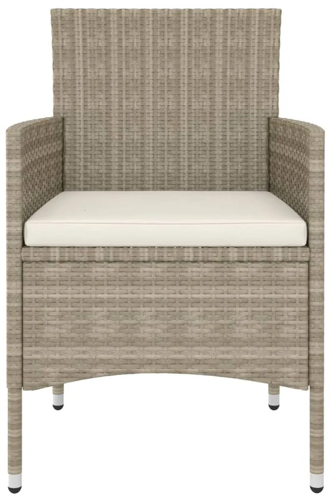 vidaXL Καρέκλα και Σκαμπό Κήπου Σετ 4 Τεμαχίων Μπεζ Συνθετικό Ρατάν