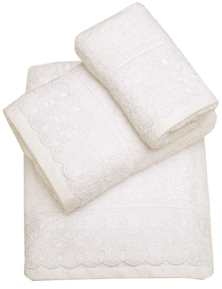 Πετσέτα Με Δανδέλα Νο14 Ecru Viopros Προσώπου 50x100cm 100% Cotton
