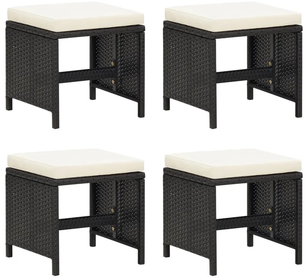 vidaXL Σετ Τραπεζαρίας Κήπου 21 τεμ. Μαύρο Συνθ. Ρατάν με Μαξιλάρια