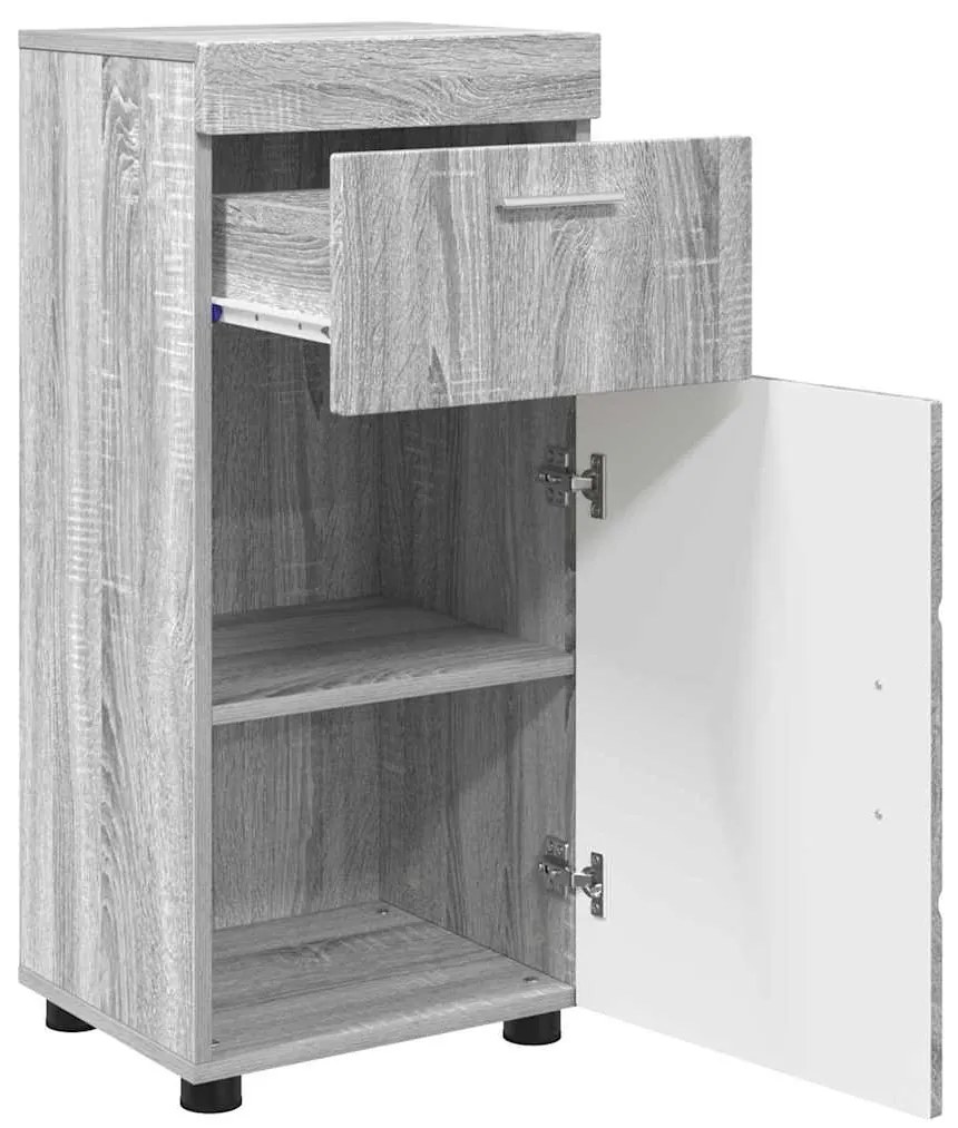 vidaXL Ντουλάπι Μπάνιου με πόρτα TULUM Γκρι sonoma 37 x 31.5 x 82 εκ
