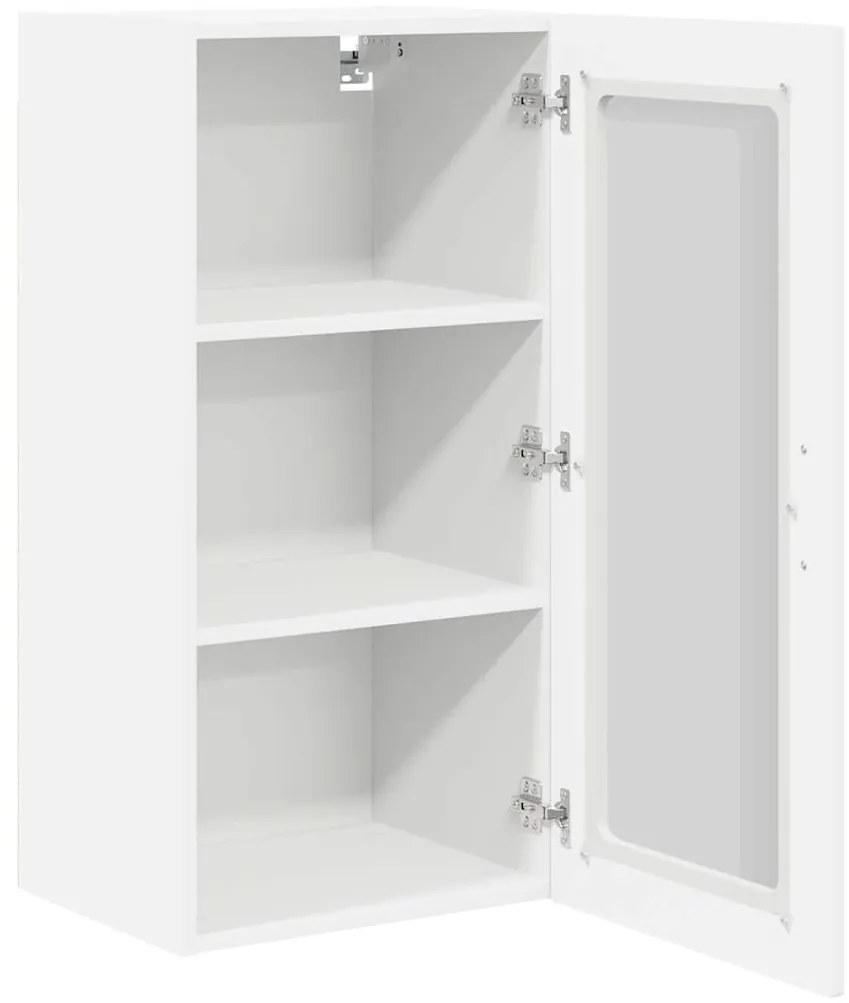 vidaXL Κρεμαστό ντουλάπι κουζίνας με ράφι Λευκό 40 x 31 x 80 εκ.