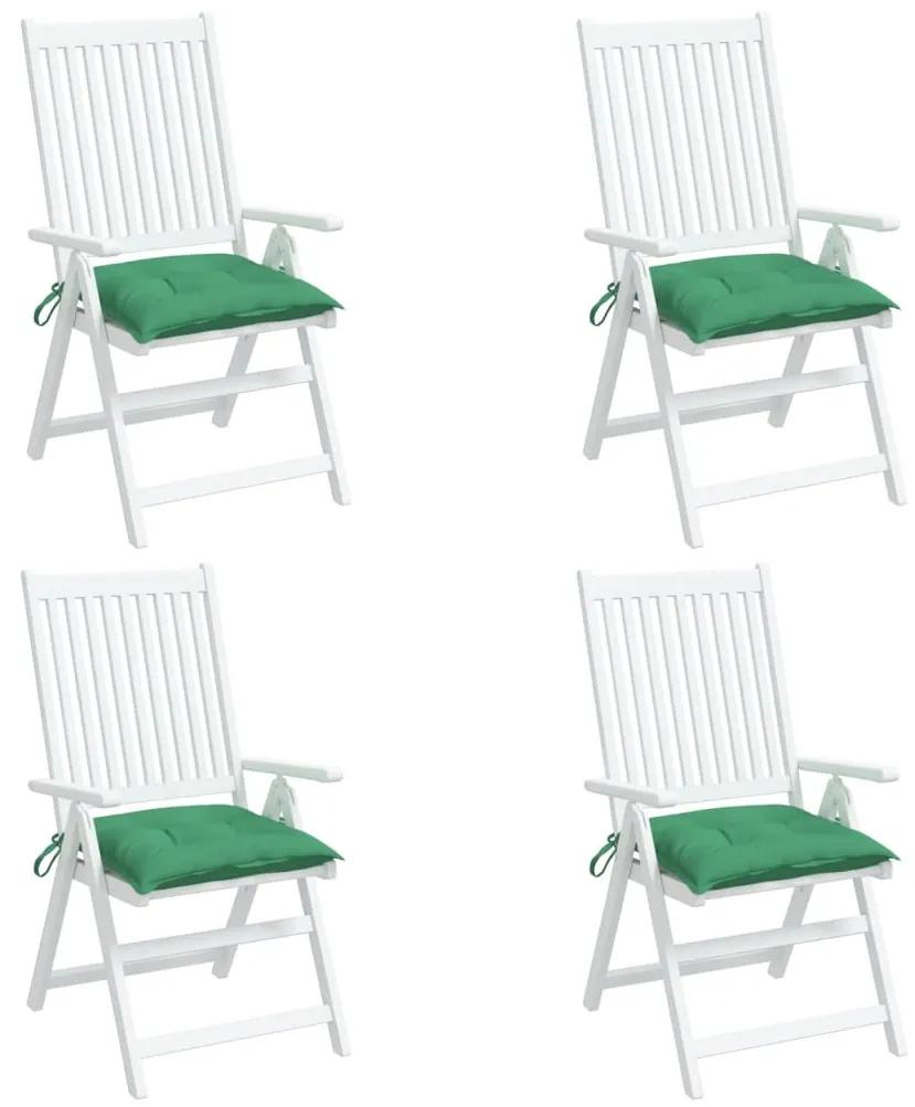 vidaXL Μαξιλάρια Καρέκλας 4 τεμ. Πράσινα 40 x 40 x 7 εκ. Υφασμάτινα