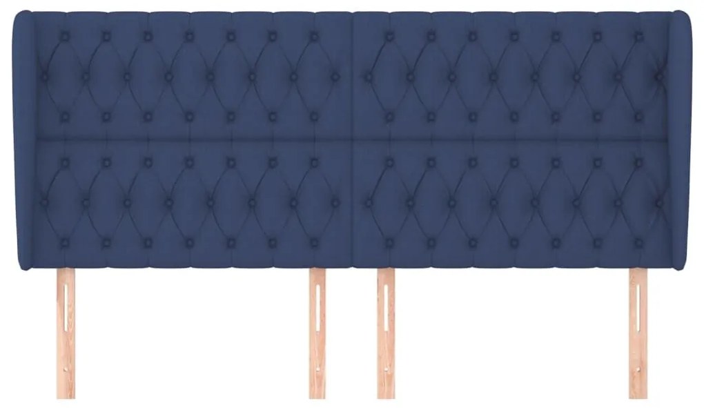 Κεφαλάρι με Πτερύγια Μπλε 183x23x118/128 εκ. Υφασμάτινο - Μπλε