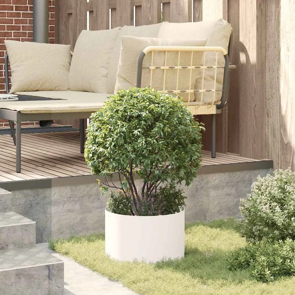 vidaXL Ζαρντινιέρες κήπου 5 pcs Λευκό 30 x 30 x 20 cm Ατσάλι