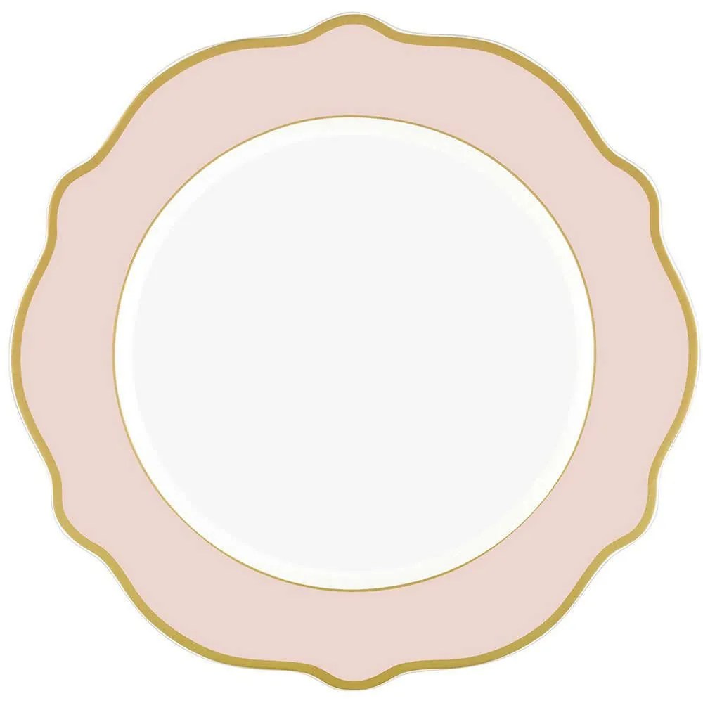Πιάτο Ρηχό (Σετ 6Τμχ) 280TMA1685 27x27x1cm Pink-Gold Hermia Porcelain
