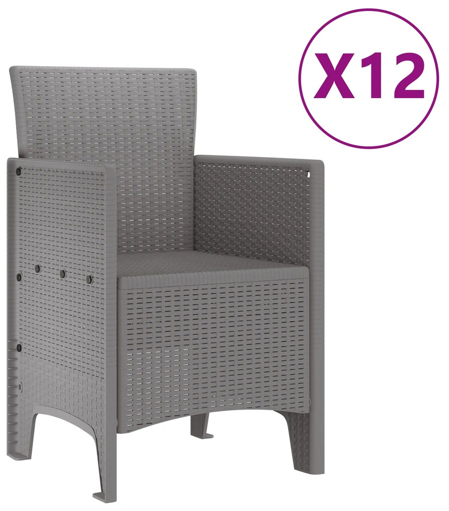 vidaXL Σετ Τραπεζαρίας Κήπου 13 pcs Ανοιχτό γκρι Large