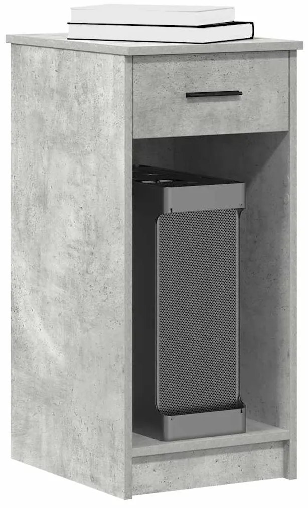 vidaXL Βάση πύργου υπολογιστή με συρτάρι μπετόν γκρι 35x45x77 cm