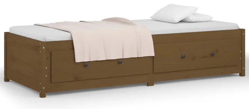 vidaXL Καναπές Κρεβάτι Καφέ μελί 90x190εκ Μασίφ Ξύλο Πεύκου 3FT Single