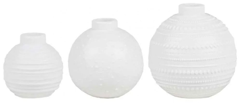 Βαζάκια Wonder Sphere (Σετ 3Τμχ) LBTRD0090299 Φ4-6x4,5-6cm White Raeder Porcelain