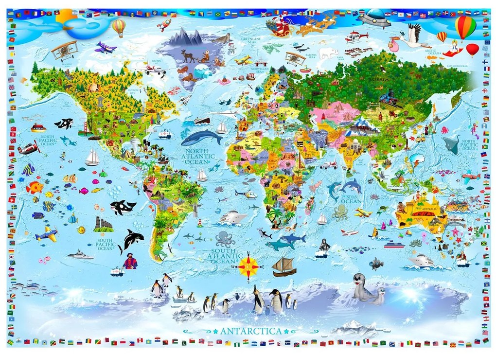 Φωτοταπετσαρία - World Map for Kids 150x105