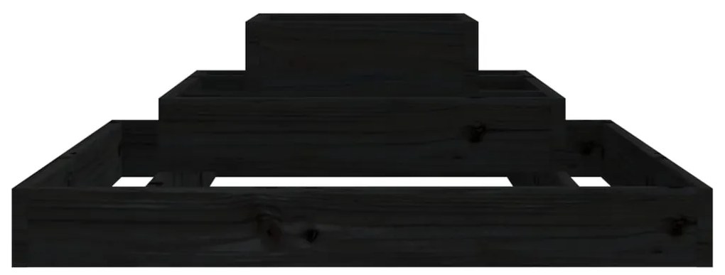 vidaXL Ζαρντινιέρα Μαύρο 80 x 80 x 27 εκ. από Μασίφ Ξύλο Πεύκου