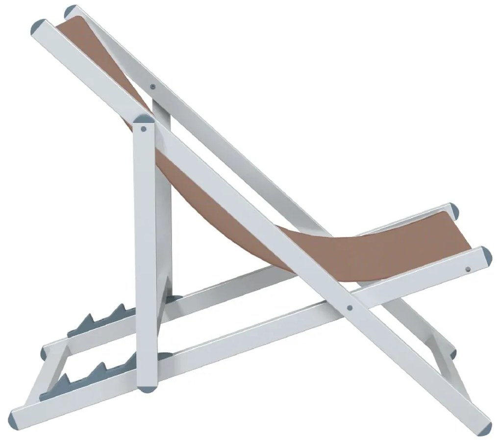 vidaXL Σεζλόνγκ Πτυσσόμενες 2 τεμ. Καφέ από Αλουμίνιο και Textilene
