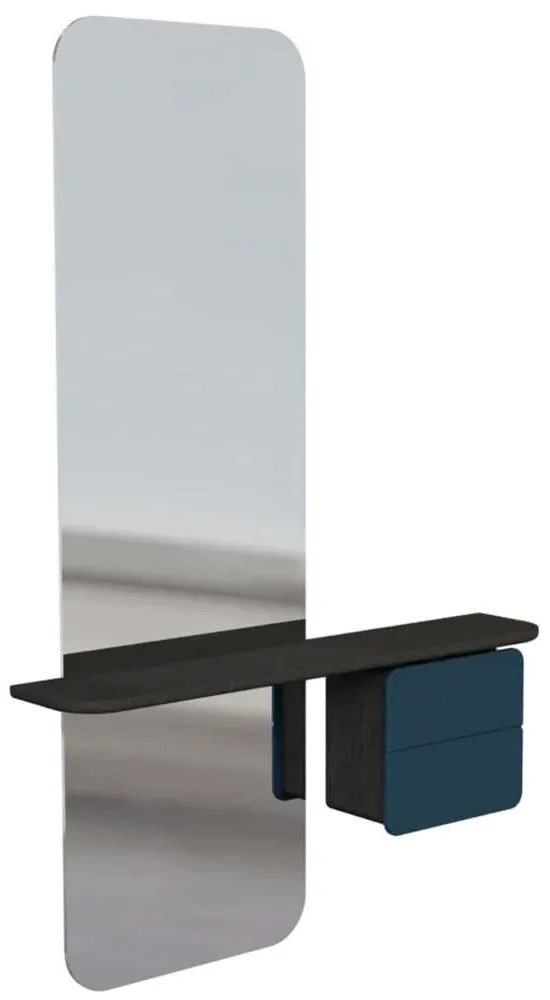 Καθρέπτης Τοίχου One More Look 5108C5620-4 78x15x118cm Black Oak-Petrol Umage Ατσάλι,Ξύλο