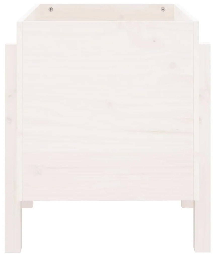 Ζαρντινιέρα Λευκή 62x50x57 εκ. από Μασίφ Ξύλο Πεύκου - Λευκό