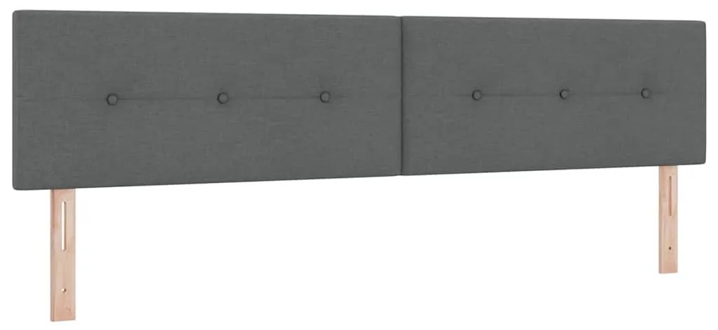 vidaXL LED Κεφαλάρι με φώτα λωρίδας LED Σκούρο Γκρι 200 cm ύφασμα