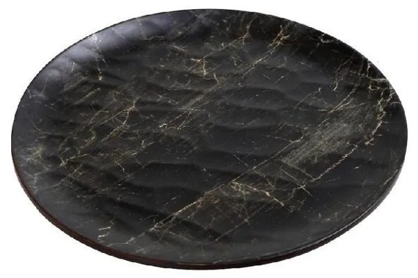 Ρηχό Πιάτο Φρούτου Μελαμίνης Black Wood Μαύρο 23x1,2