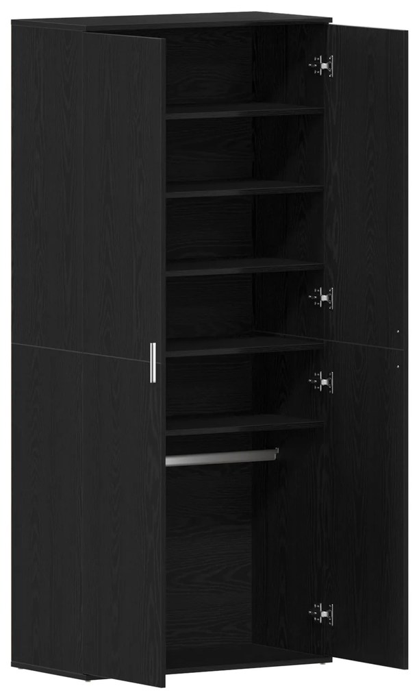 vidaXL Ντουλάπα Παπουτσιών Μαύρης Βελανιδιάς 80x39x180 εκ. Ξύλινη
