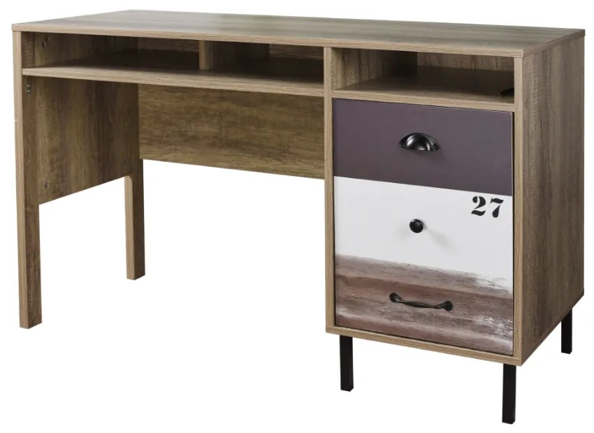 Liberta NUMBER ΓΡΑΦΕΙΟ 1ΠΟΡΤΑ SONOMA ΛΕΥΚΟ ΓΚΡΙ 120x48xH75cm 120x48xH75cm 28-0235