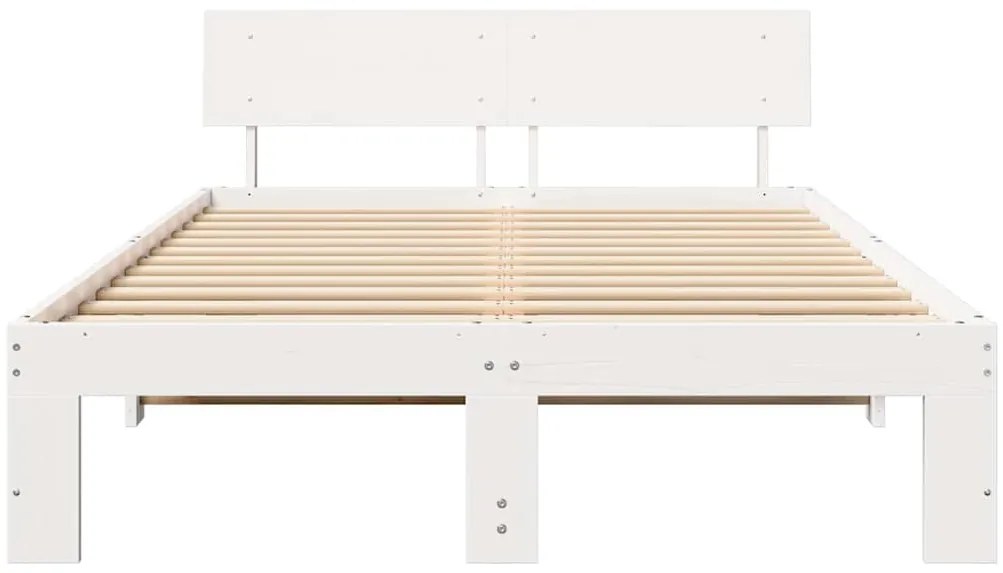 vidaXL Σκελετός Κρεβατιού Λευκό 120 x 200 cm Μασίφ ξύλο πεύκου