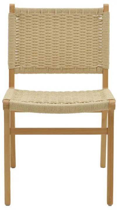 Καρέκλα Julien pakoworld rubberwood φυσικό-έδρα φυσικό σχοινί 61x54x85εκ - 263-000007