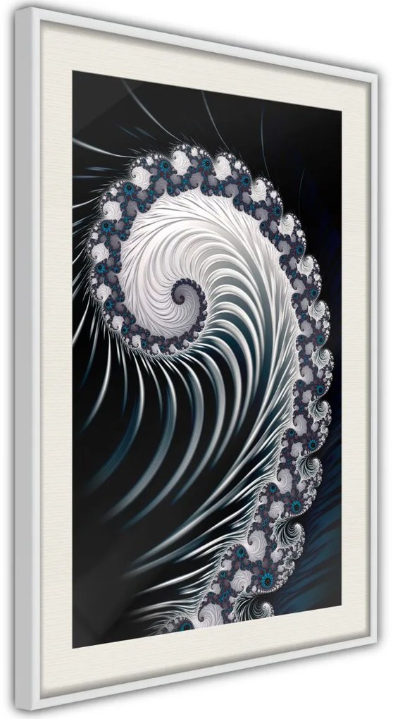 Αφίσα - Fractal Spiral (Negative) - 20x30 - Χρυσό - Με πασπαρτού