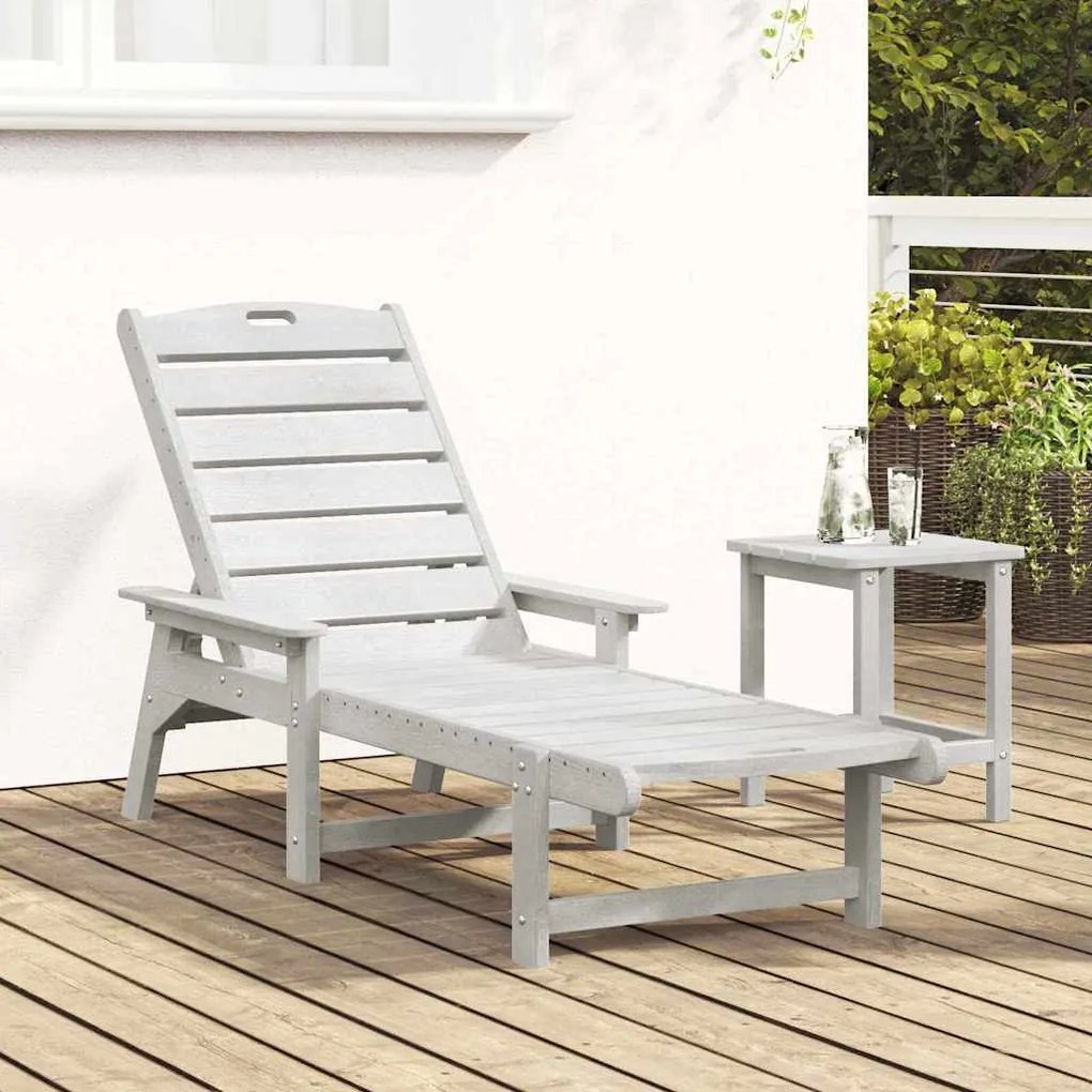 vidaXL Ξαπλώστρα Λευκό 73.5 x 92 x 90εκ HDPE