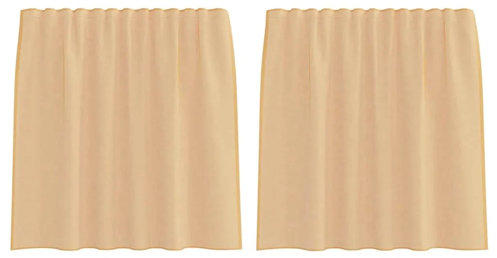 vidaXL Κουρτίνες Voile με βρόχους 2 τεμάχια Άμμος 140x140 cm