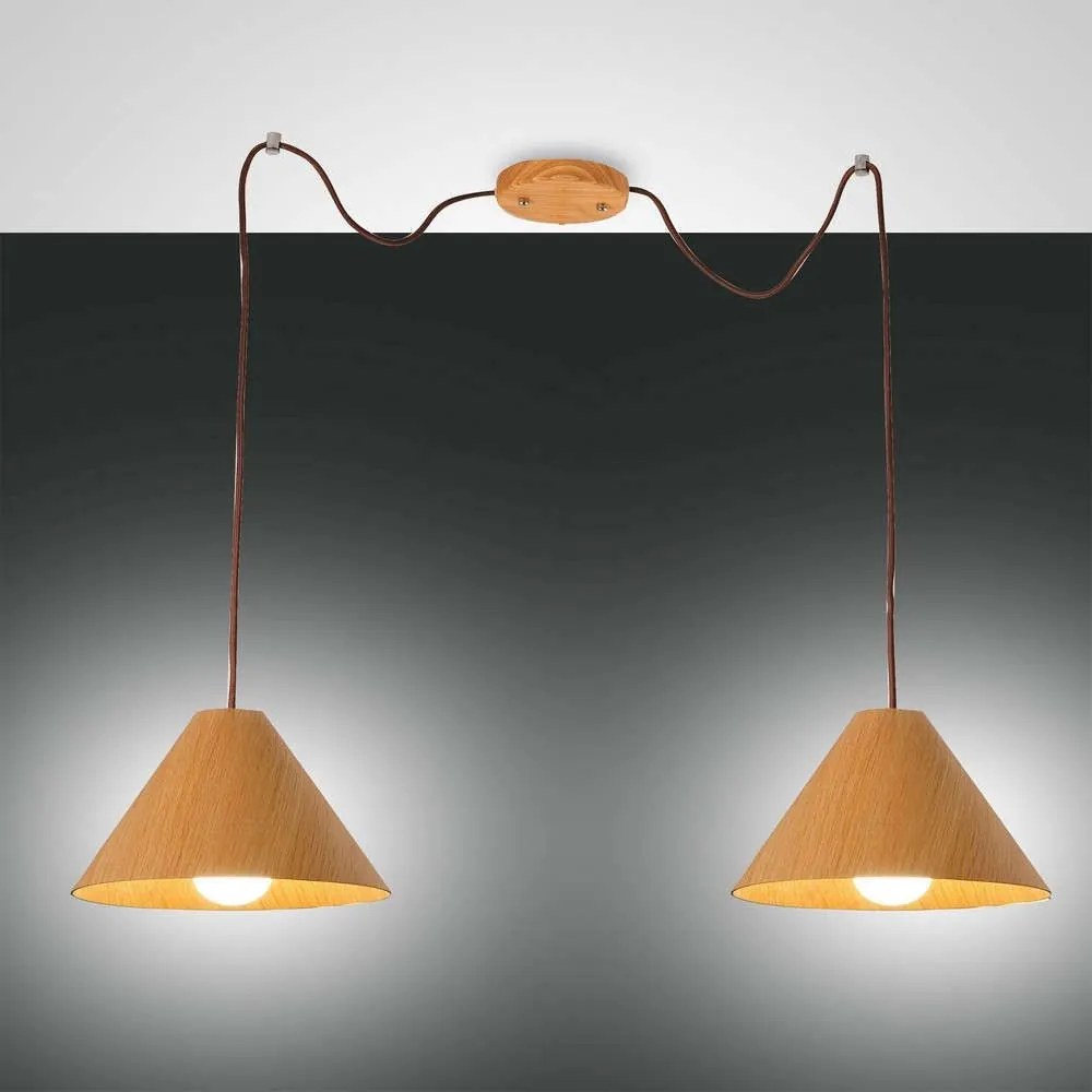 Φωτιστικό Οροφής Esino 3630-46-215 Oak Fabas Luce Μέταλλο,Ξύλο