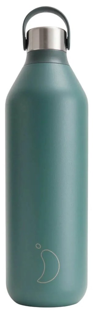 Μπουκάλι Θερμός Series 2 Chilly's με χωρητικότητα 1000ml και διατήρηση θερμοκρασίας 12h ζεστό / 24h κρύο - Pine Green