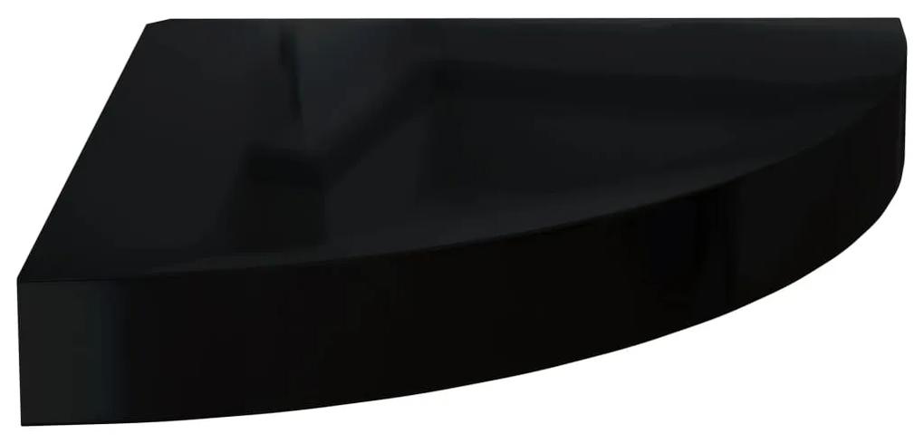 vidaXL Ράφια Τοίχου Γωνιακά 4 Τεμ. Γυαλιστερό Μαύρο 25x25x3,8εκ. MDF