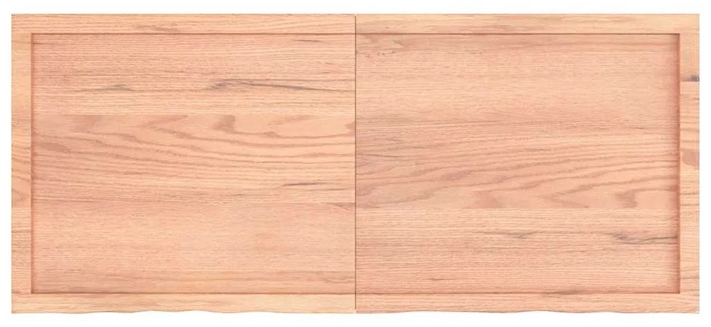 vidaXL Ράφι Τοίχου Ανοιχτό Καφέ 140x60x(2-6)εκ. Επεξ. Μασίφ Ξύλο Δρυός