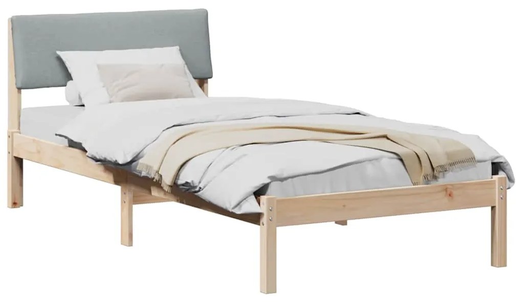 vidaXL Σκελετός Κρεβατιού Καφέ και ανοιχτό γκρι 90 x 200 cm