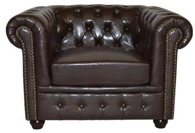 ΠΟΛΥΘΡΟΝΑ T.CHESTERFIELD HM3011.01 ΤΕΧΝΟΔΕΡΜΑ ΣΚΟΥΡΟ ΚΑΦΕ 110x90x73 εκ.