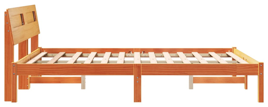 vidaXL Σκελετός Κρεβατιού Καφέ κεριού 140 x 190 cm Μασίφ ξύλο πεύκου