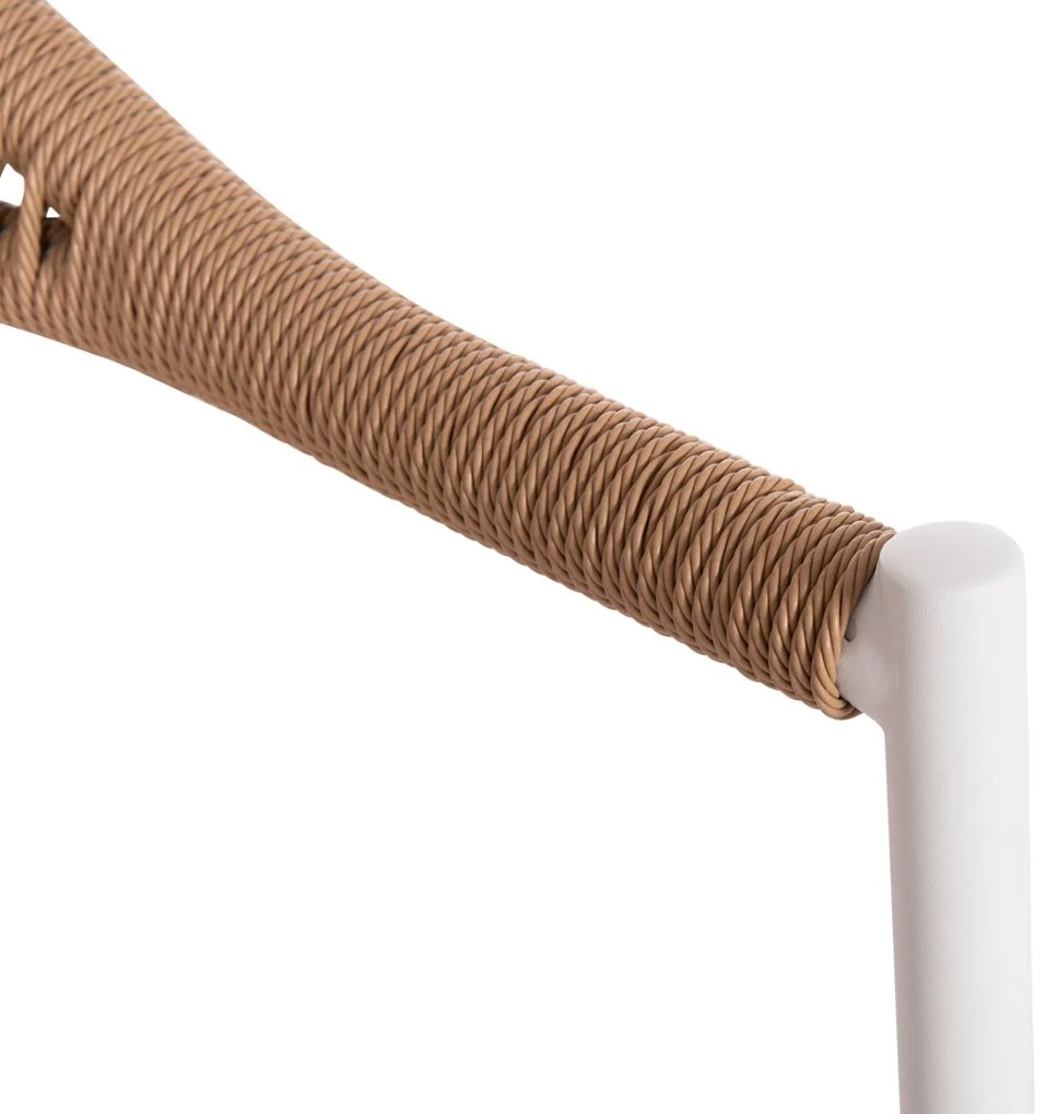 Καρέκλα - Πολυθρόνα BERG C6284.01 Αλουμίνιο Λευκό - P.E. Twisted Rattan Μπέζ 55x56x79Υ εκ. 55x56x79 εκ.