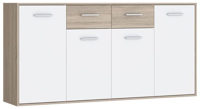 Intrahome Μπουφές Drepen Intrahome μελαμίνη σε λευκό και sonoma χρώμα 162.3x34.2x81.7εκ | SKU: INTRAPA-429111133