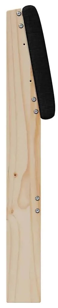 vidaXL Ταπετσαρισμένο κεφαλάρι Μαύρο 120 cm Στερεά ξυλεία πεύκου