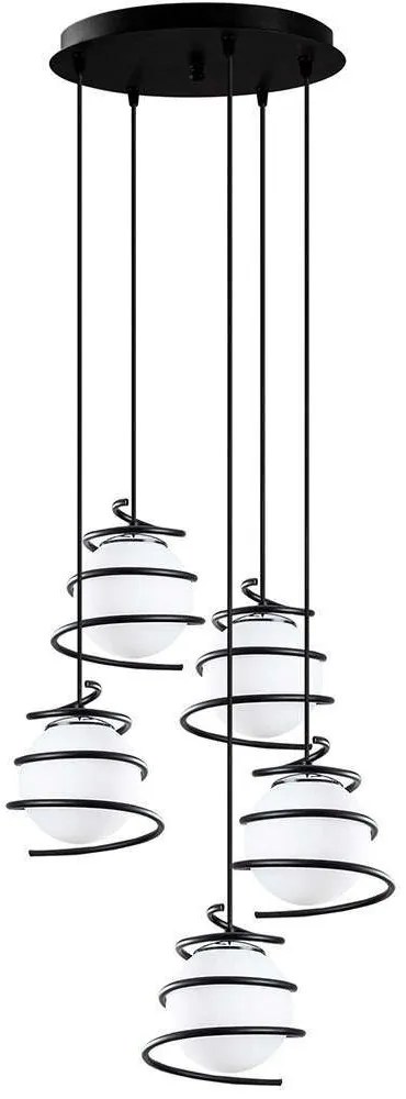 Φωτιστικό Οροφής Elegance 521SHN3407 Φ50x116cm 5xE27 40W Black-White Opviq