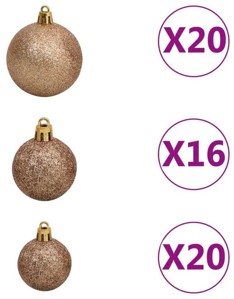 vidaXL Χριστουγεννιάτικο Δέντρο Τεχν. LED/Μπάλες/Χιόνι Πράσινο 400 εκ.